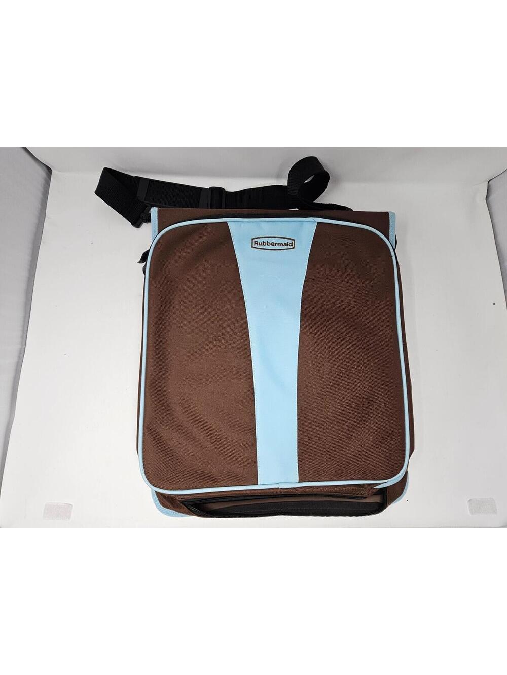 Rubbermaid Scrapbook Carry All Bag with Strap Brown and Blue Clean!